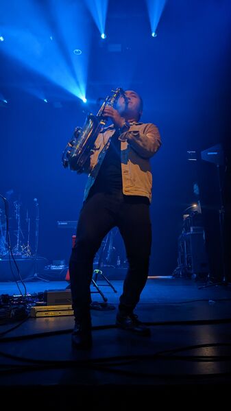 File:Justin Klunk playing saxophone.jpg